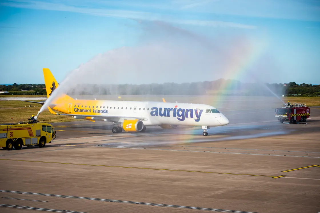 22-07-20.  Aurigny flight from the Isle of Man arrives into Guernsey Airport as part of the Air Bridge services between the islands. (Picture by Sophie Rabey, 29194768)