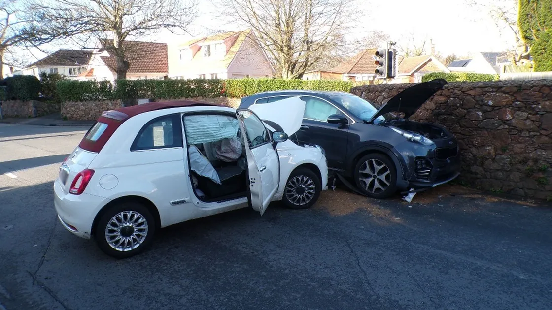 David Walley, 50, of La Route de Farras, Forest, caused this crash one morning last December and admitted in drink-driving when he appeared in the Magistrate’s Court. He was one of three drivers convicted of the offence in one court session this week. (Picture supplied by Guernsey Police)