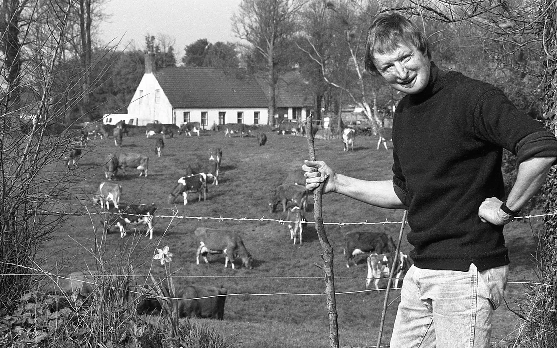 Pic by Brian Green 30-03-91. James Partridge married a Guernsey girl in the 1970s and they set about building a dairy farm in St Andrew's. (28592957)