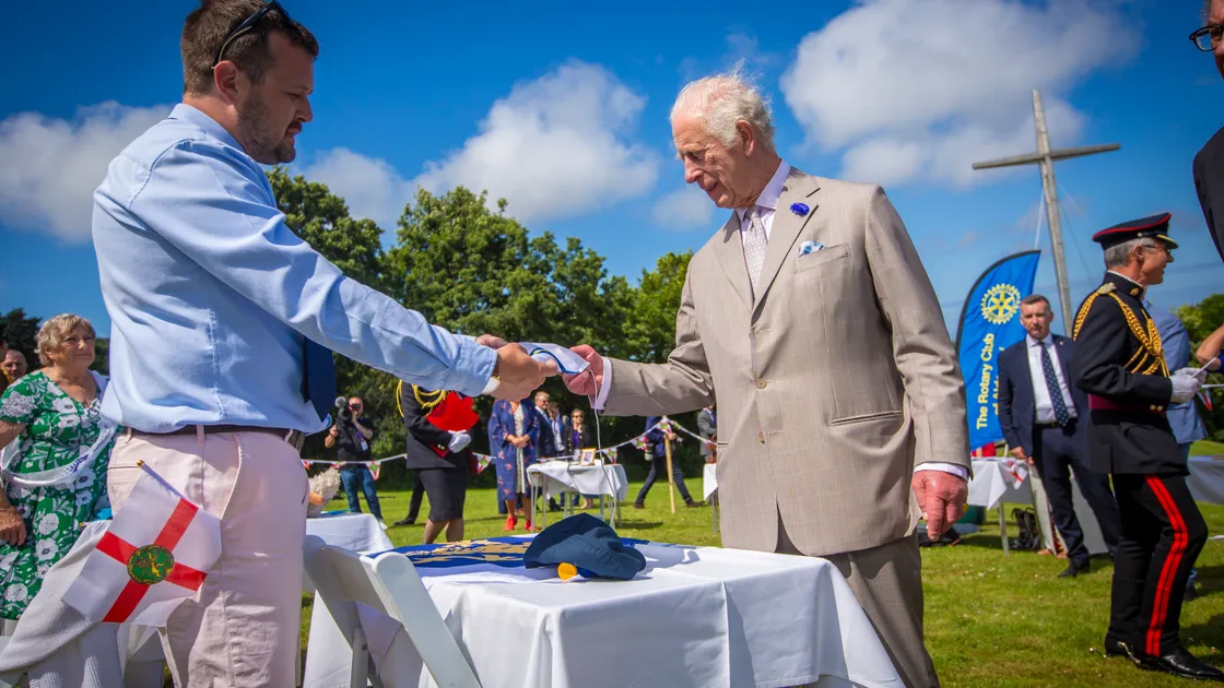 King Charles at Les Cotils during his visit in 2024