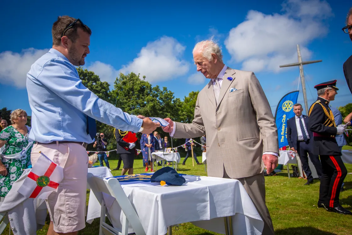 King Charles at Les Cotils during his visit in 2024