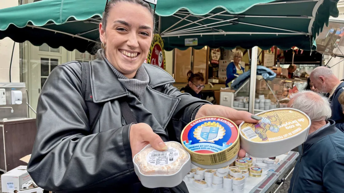 Cleo Rosumek was just one of the islanders stocking up on produce from Normandy in Market Square on Friday