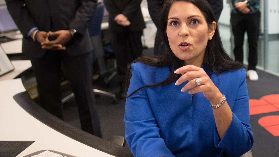 Home Secretary Priti Patel meets students and staff working on 'carbon capture' at Imperial College London in South Kensington, London where she announced plans for a new points-based immigration system. (Stefan Rousseau/PA Wire)