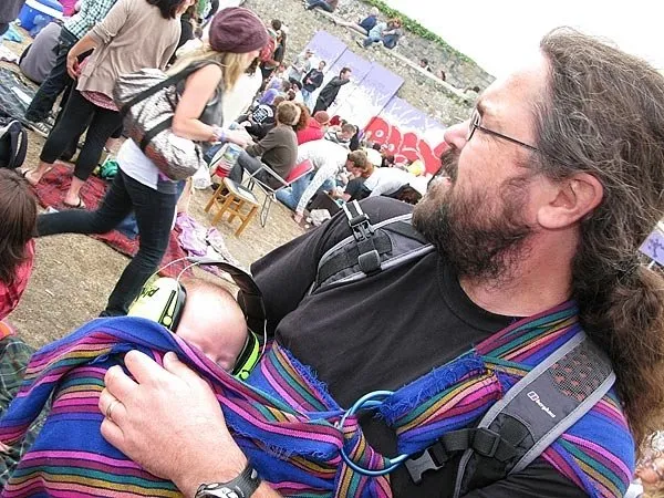Indoctrinating our first-born at two months, VEF 2009.