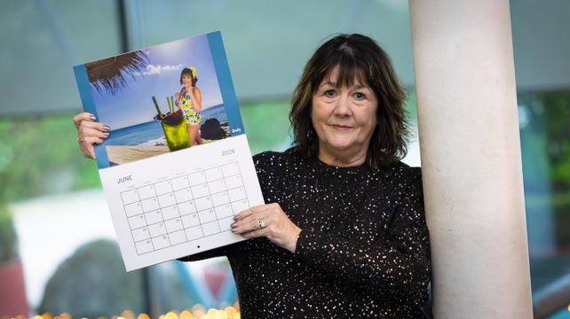 Andrea is a calendar girl to raise awareness of ostomies