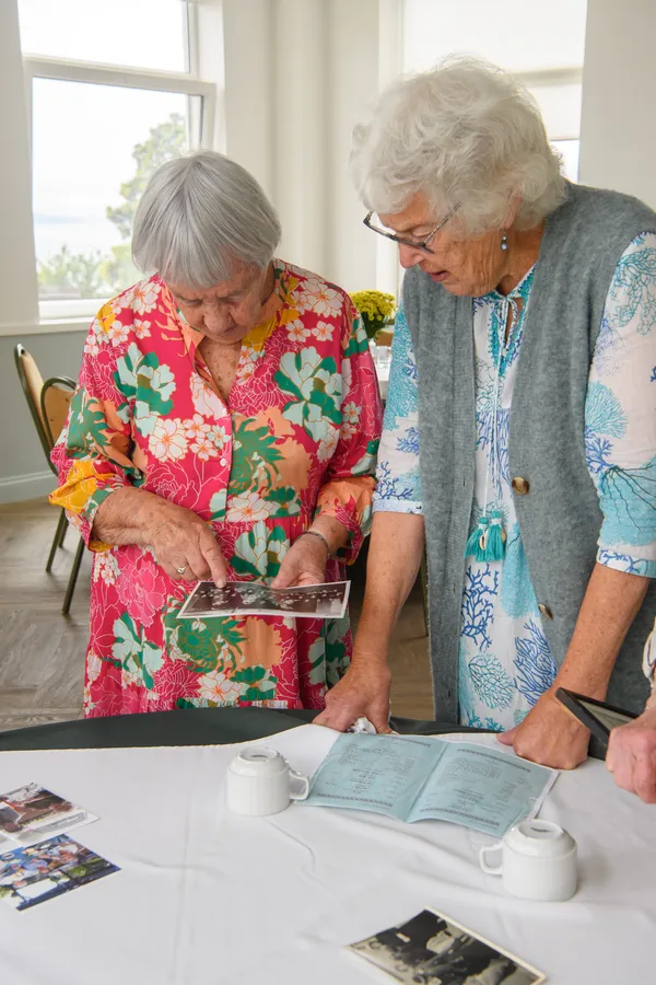 Marie Martel and Caroline Allaby reminisce about their time at the original Blanchelande College.