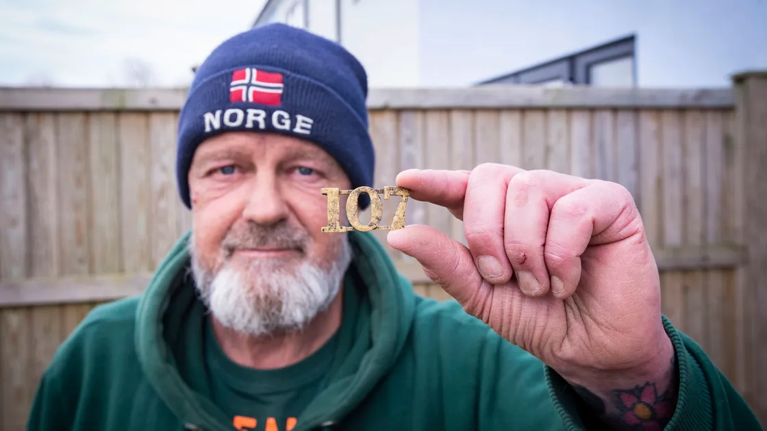 Matthew Kneebone has found a rare military shoulder badge on the beach using his metal detector. It is thought to be a part of the 107 regiment (known as Bengal light Infantry) They were only in Guernsey for one year, between 1879-80. (Picture by Sophie Rabey, 29372582)