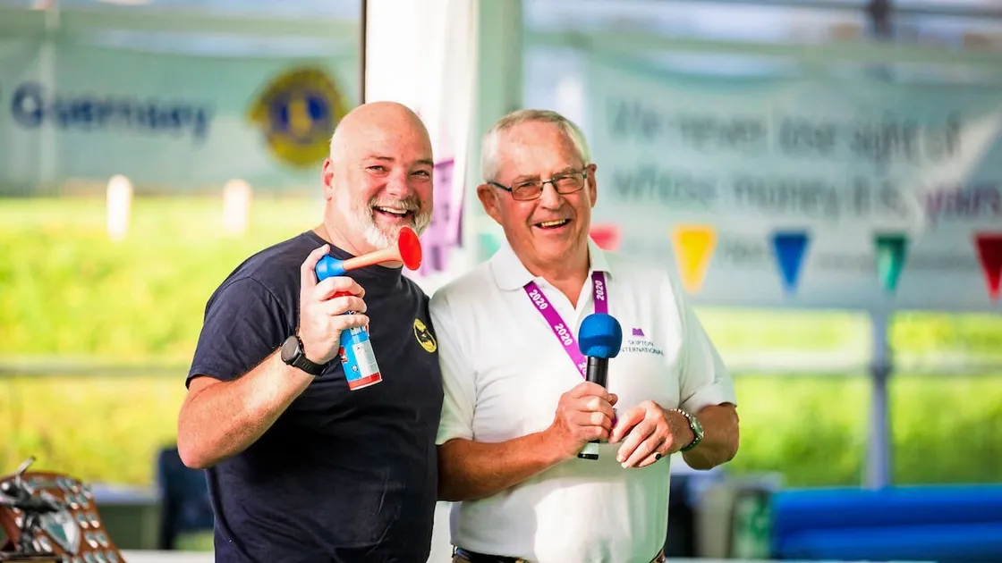 This year’s Swimarathon has been launched. Skipton Swimarathon Ambassador and distance swimmer Adrian Sarchet is on the left with committee chairman Nick Guillemette.