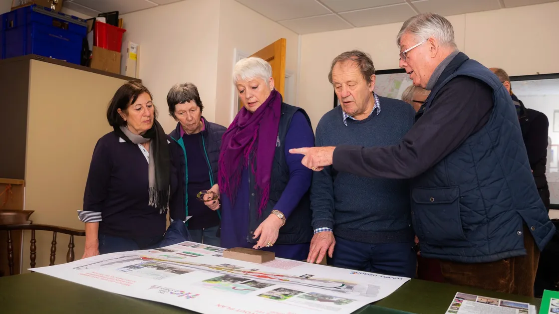 Left to right, Shane Cumming, Jacqui Penney, Eileen Silvester, Ray Watts and John Silvester, at St Andrew’s douzaine room on Saturday. (Picture by Ben Fiore, 27391625)