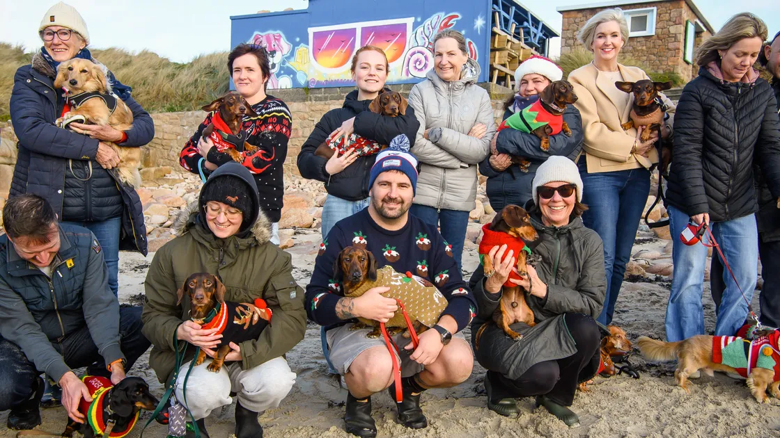 Dachshunds and their owners met up at Grandes Rocques this weekend
