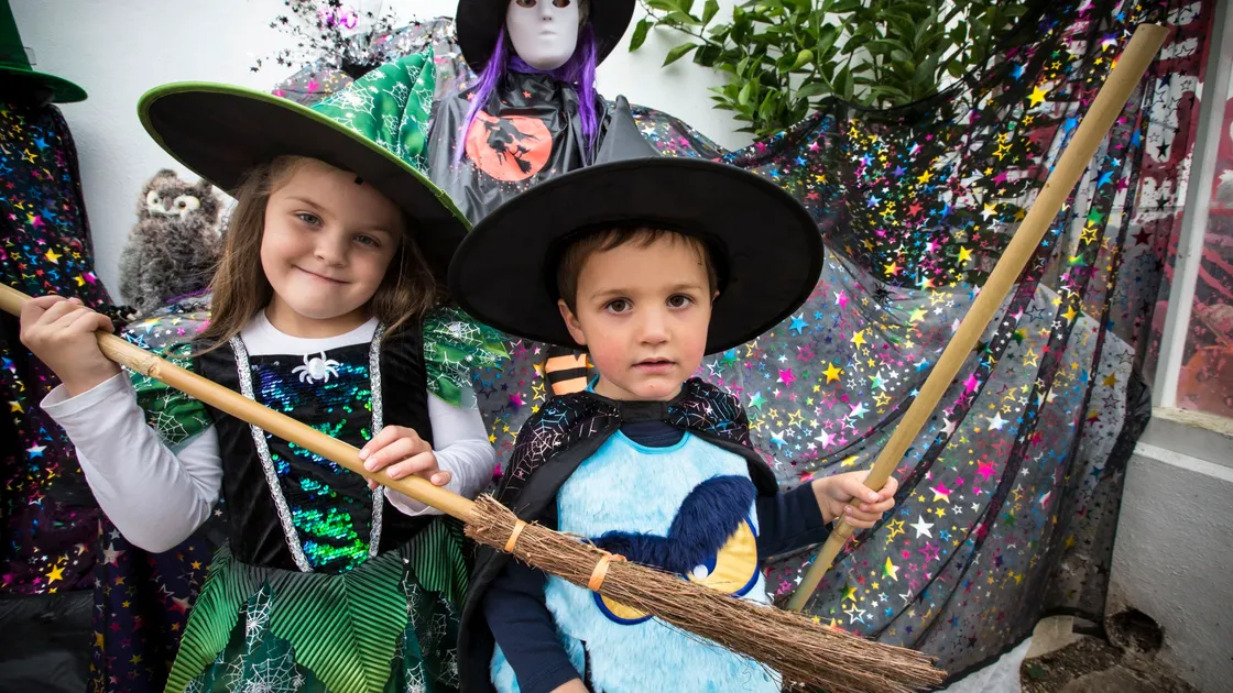 Grace, 6, and Matthew, 4, Carvill were dressed in their spooky best. (Pictures by Adrian Miller, 28835382)