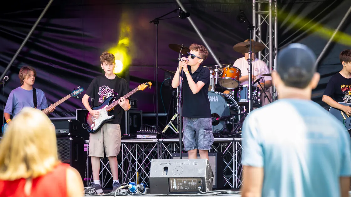 Shockwave performing on the main stage at Guernsey Together, which attracted thousands for the sixth year.