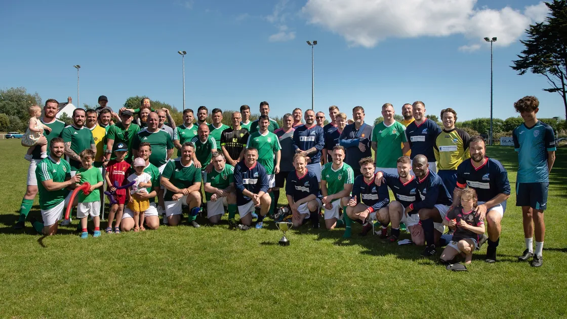 The Police vs Prison football at North Field. (Picture by Andrew Le Poidevin, 29624756)