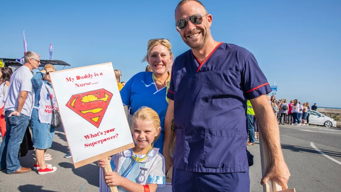 Gary Whitwam, Lucy Whitwam (6) and Cathy Whitwam joined the marchers.