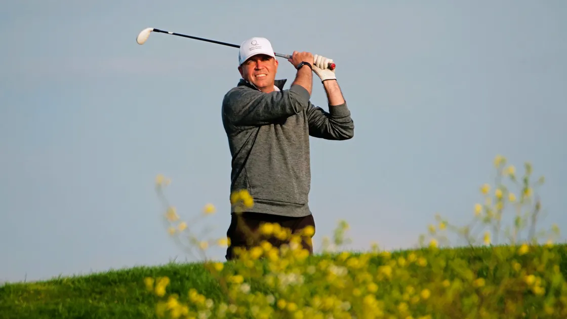 Wayne Harwood knocked out former champion Steve Mahy yesterday as this year’s Island Championship got under way at L’Ancresse. (Picture by Gareth Le Prevost, 33250058)