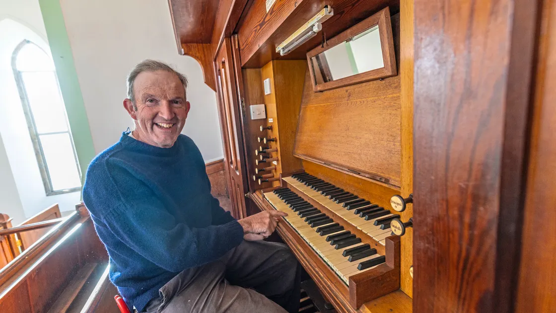 Nic Jee at the restored pipe organ