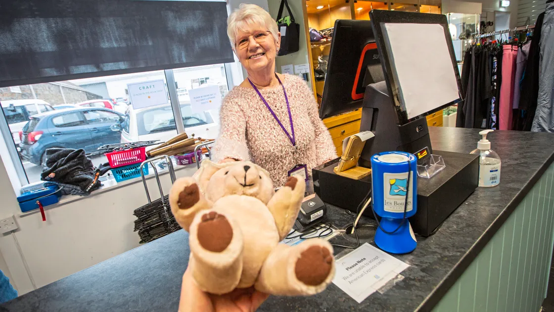 Muriel De Carteret has been volunteering at Les Bourgs Hospice shop for 14 years. (Picture by Sophie Rabey, 33891304)