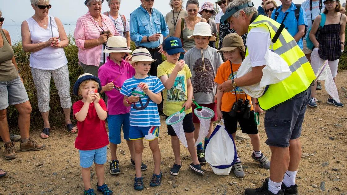 People taking part in the free Societe walk around Lihou headland, looking at different wildlife along the route. (Picture by Sophie Rabey, 25345386)