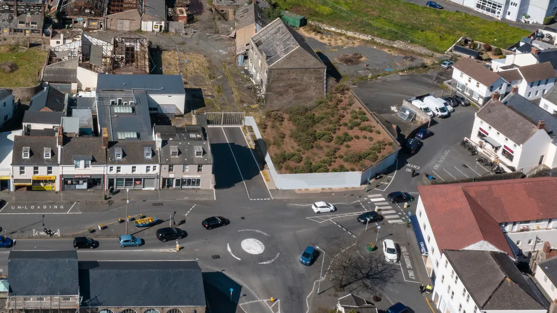 A digitally manipulated image showing the demolished buildings and new vehicle access to the Leale's Yard site.