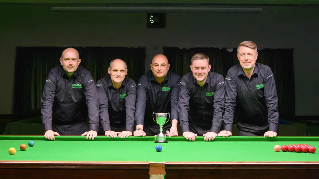 The victorious Guernsey team. Left to right: Darren Hughes, Paul Le Sauvage, Glenn Le Prevost, Adam Shorto and John Skillett.