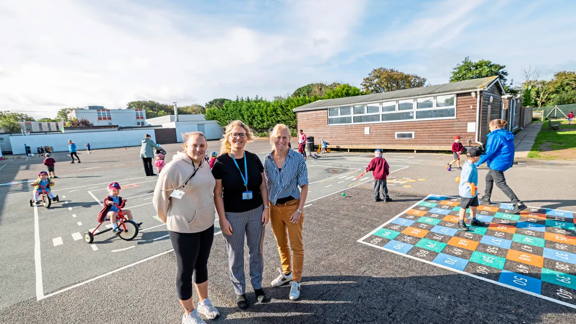 Left to right, PTA member Kate Winter, deputy head teacher Juliet Ford and Alex Costen from the Health Improvement Commission