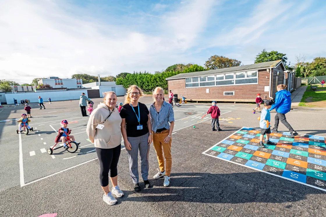 Left to right, PTA member Kate Winter, deputy head teacher Juliet Ford and Alex Costen from the Health Improvement Commission