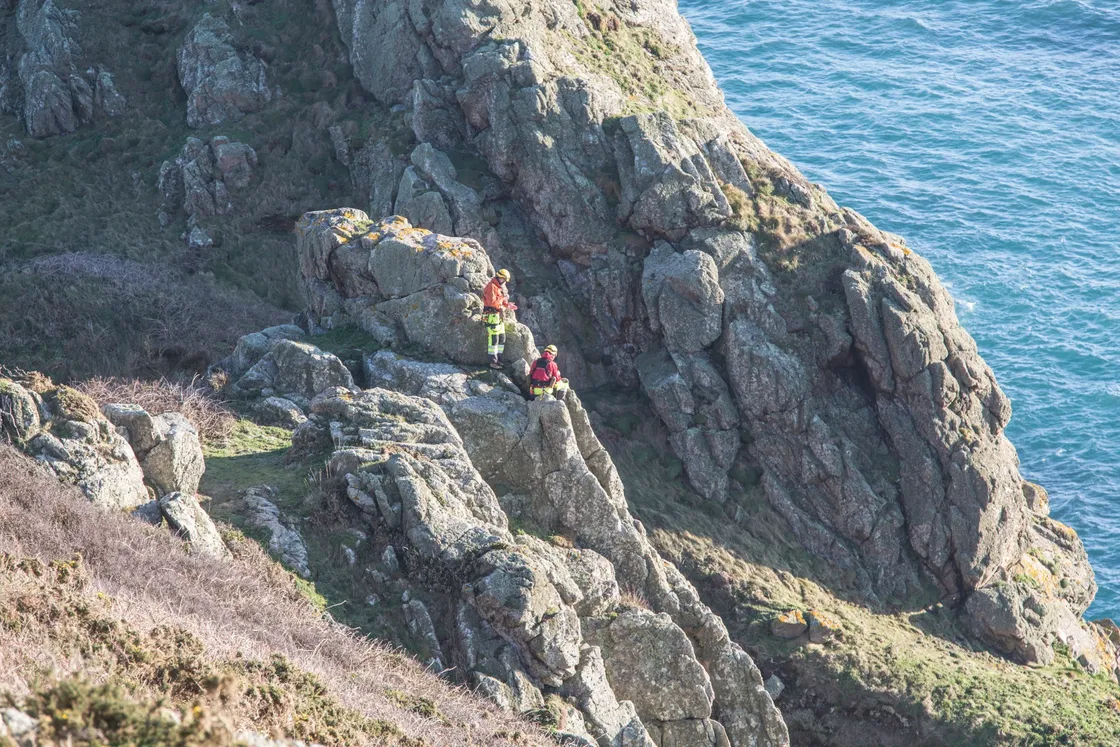 The emergency services were prepared for a rope rescue, although it was not needed. (Picture by Adrian Miller, 29341034)