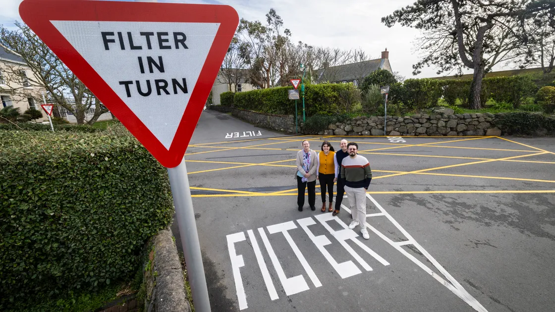 A new filter has been installed at the crossroads at Pleinheaume at the top of Barras Lane. Left to right, staff from Websters Opticians and Sunglasses Lounge Shantell Guilbert, Rosie Home, Dominic Burchett and Philip Frampton