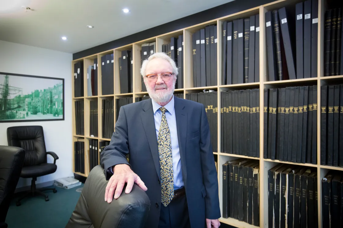 Terry Holder in the archive room of the Guernsey Press. (28847484)