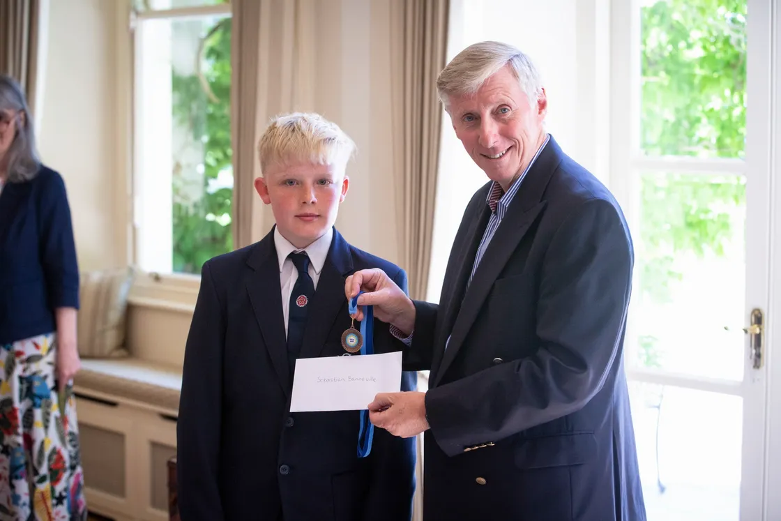 Picture By Peter Frankland. 29-06-20 Heritage 75 school poetry competition awards presentation at Government House. Sebastian Banneville. (28413312)