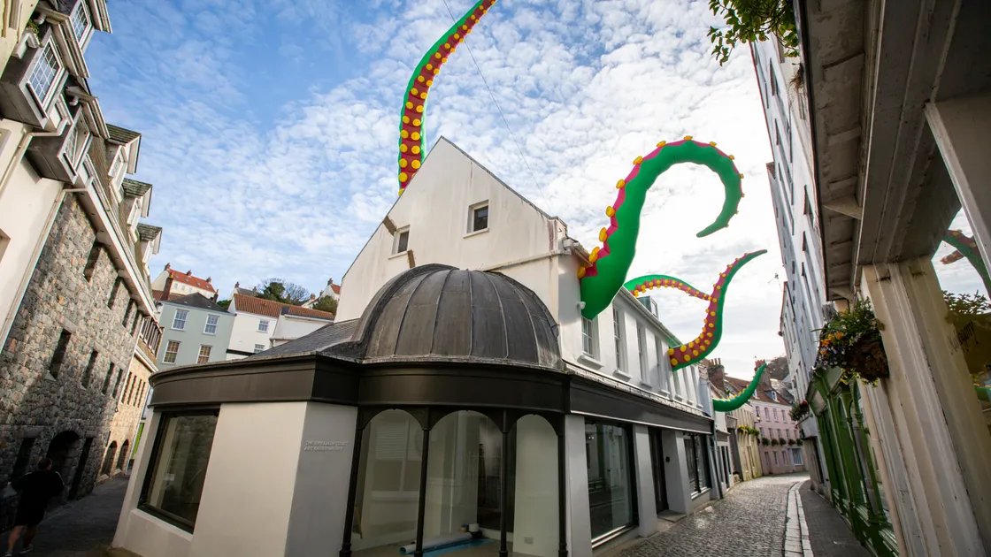 Inflatable tentacles have appeared popping out of Art for Guernsey's studio on Mill Street in the leadup to their 'A Renaissance of Victor Hugo' exhibition. (Picture by Luke Le Prevost, 32032267)