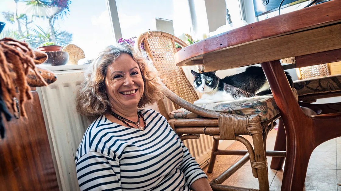 Deirdre Dudley-Owen has been reunited with her cat Budley after two years