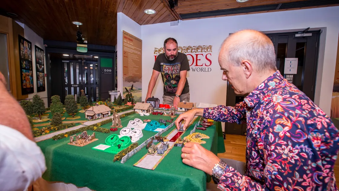 Ben Chapple and Keith Brown play a tabletop war game. (29954176)