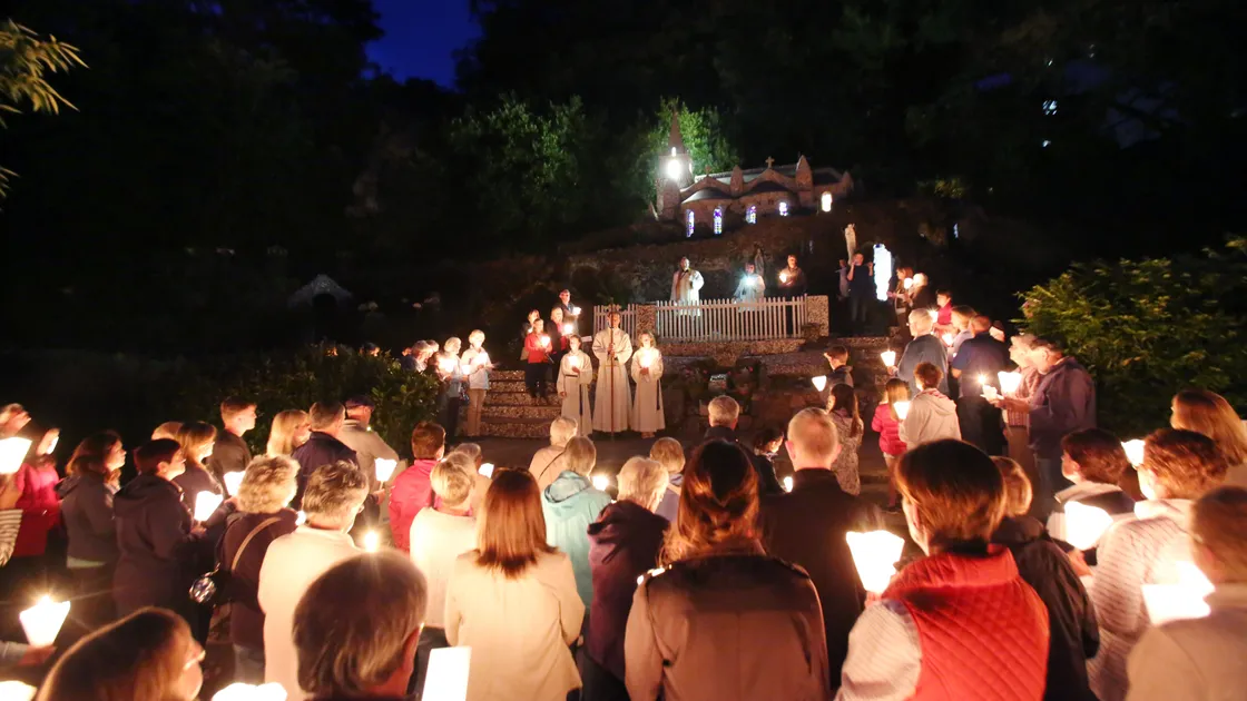 The torchlight procession in at the Little Chapel in 2017. (29868613)
