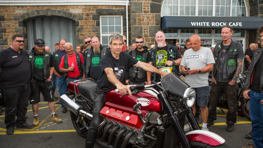 The most successful bike night financially was when Allen Millyard attended with his home-made V10 Viper, which is powered by an engine from a Dodge Viper car and is capable of more than 200mph.                     (3983651)  
