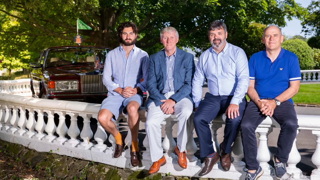 Left to right: ESI Monitor's Fred Betley, the Lt-Governor Vice Admiral Sir Ian Corder, Kenny McDonald, head of retail operations for the Channel Islands Co-operative Society, and ESI Monitor founder Marc Laine. (28407201)