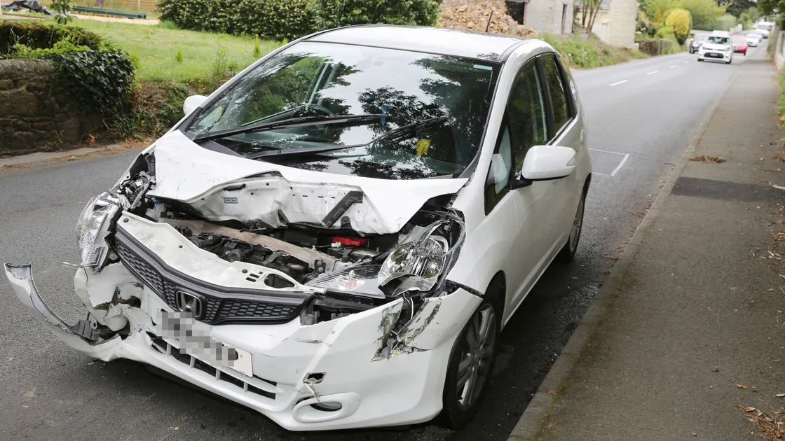 The Honda Jazz was badly damaged in the accident near Le Chene. (Picture by Adrian Miller, (25444540)