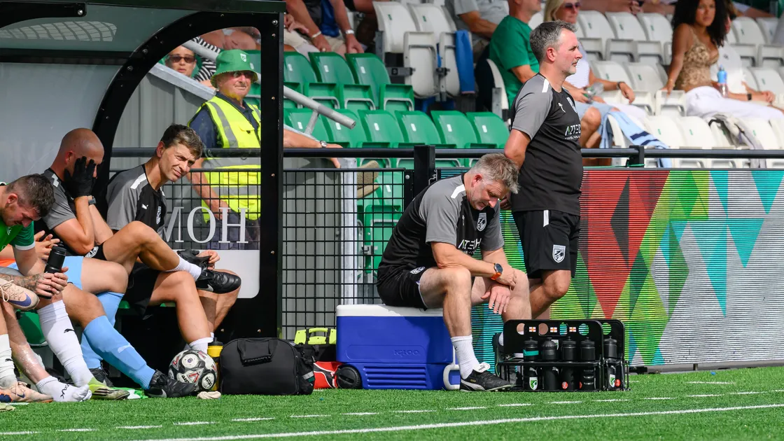 The Guernsey FC dugout was a picture of despondency on Saturday afternoon at Victoria Park.