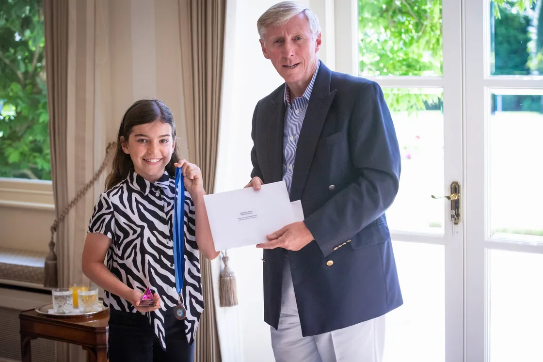 Picture By Peter Frankland. 29-06-20 Heritage 75 school poetry competition awards presentation at Government House. Overall winner Lucie Jackson.. (28413335)