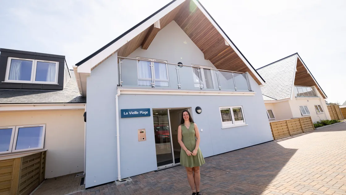 Denise O'Sullivan, manager of La Vieille Plage, at the new specialist housing development delivered in partnership by the Guernsey Housing Association and the Committee for Health and Social Care.