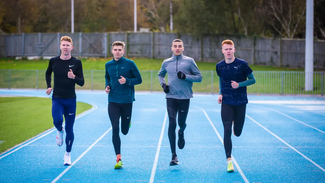 Left to right: Cameron Chalmers, Ben Claridge, Joe Reid and Alastair Chalmers training together at Footes Lane before Christmas. (Picture by Peter Frankland, 29079925)