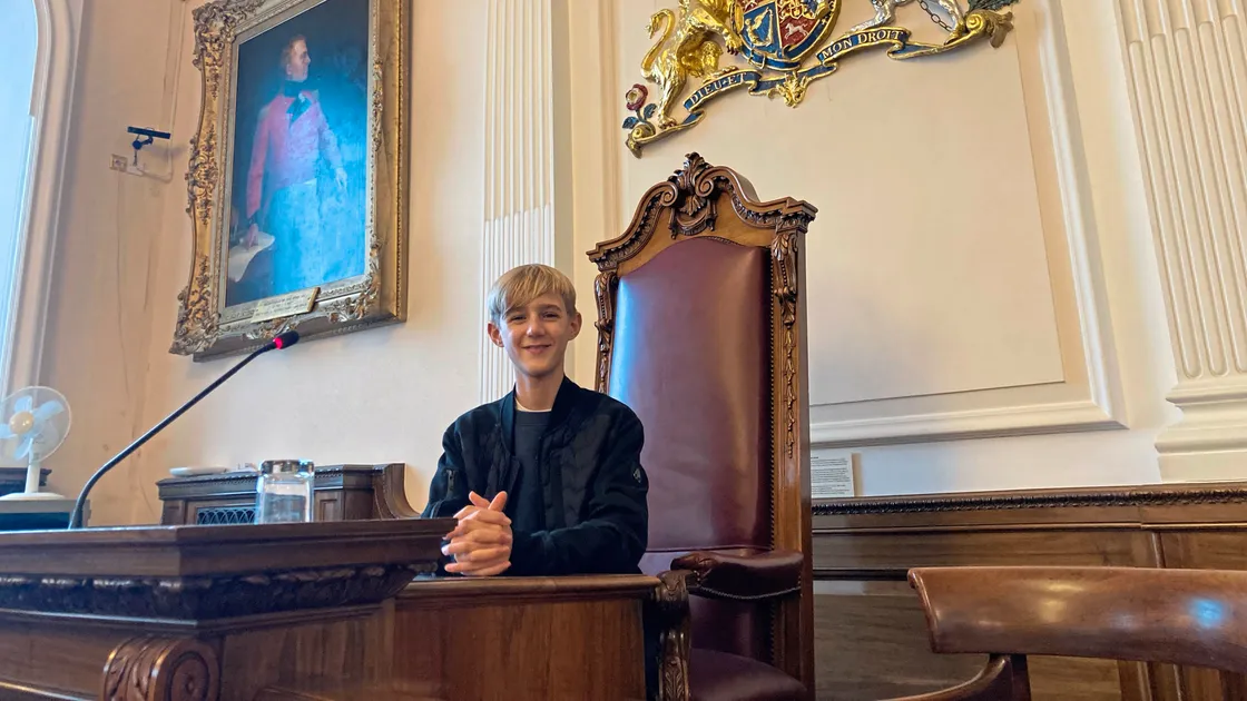 Cole Foad, 14, from Les Varendes High School, will be heading from the States Chamber to the House of Commons next week to speak in the UK Youth Parliament