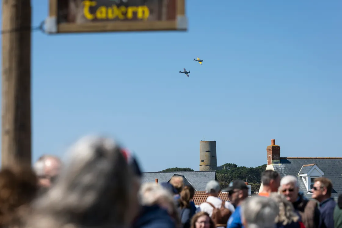 While the RAF Falcons display was cancelled, the flypasts did make along the west coast.