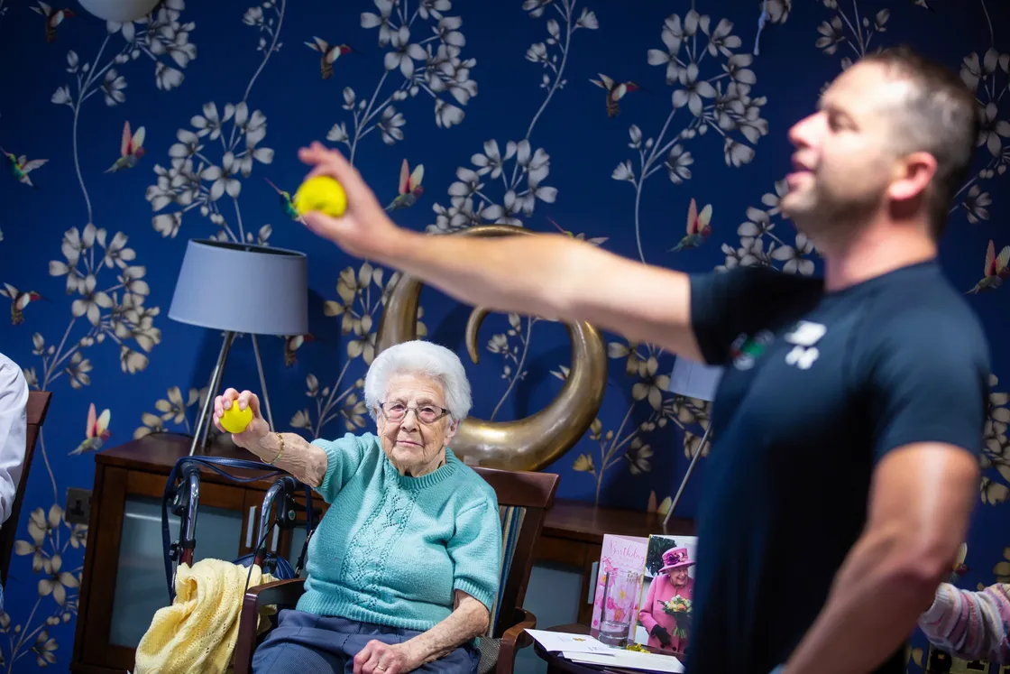It might have been her 100th birthday, but that wasn’t going to stop Doris Lane joining in the weekly fitness class at Rosaire Court with Ross Philippe of Fit Blast. (28794533)