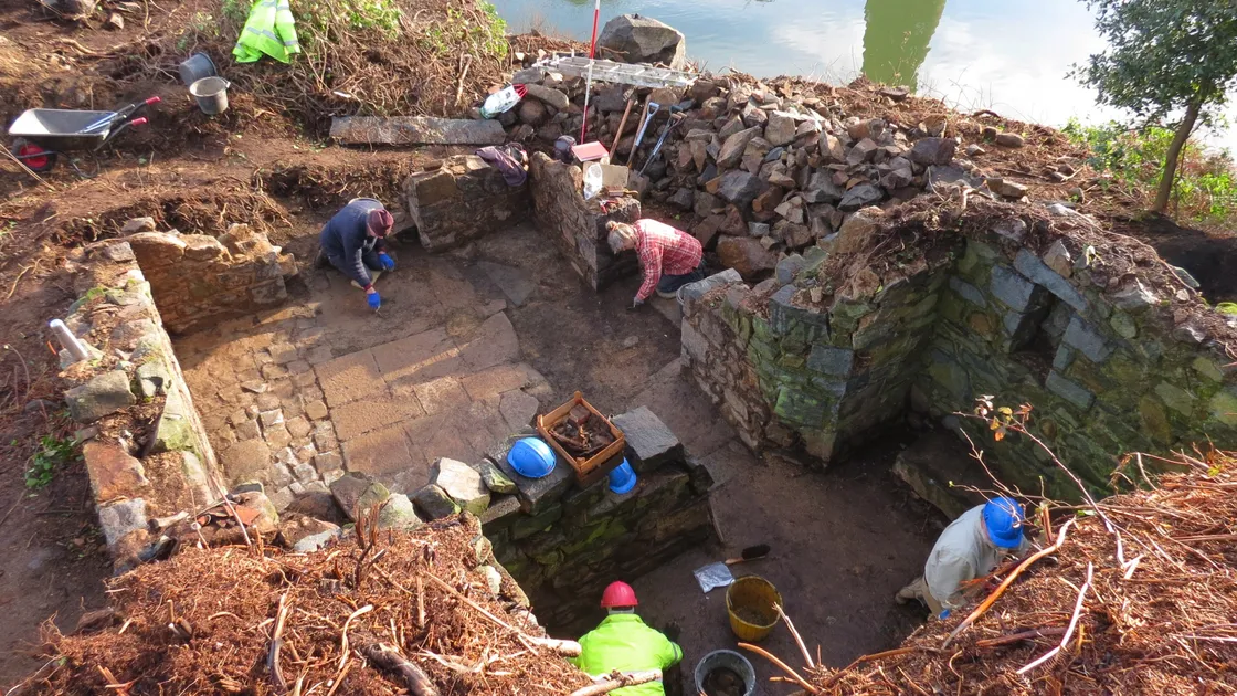 The excavation carried out in January of one of the buildings at Vale Mill quarry as part of the area’s redevelopment. 
