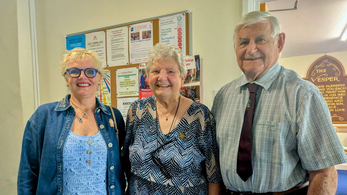 Left to right, secretary Anne Le Cheminant, president Cynthia Lenormand, and Jim de Garis.