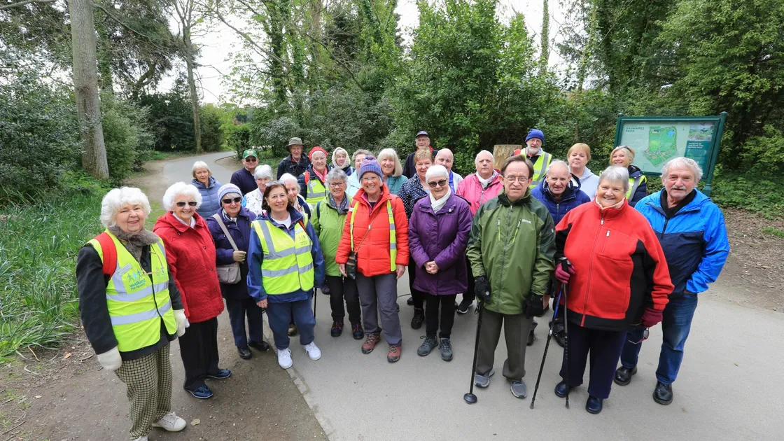 The Walking for Health group at the first post-lockdown walk. (29411057)