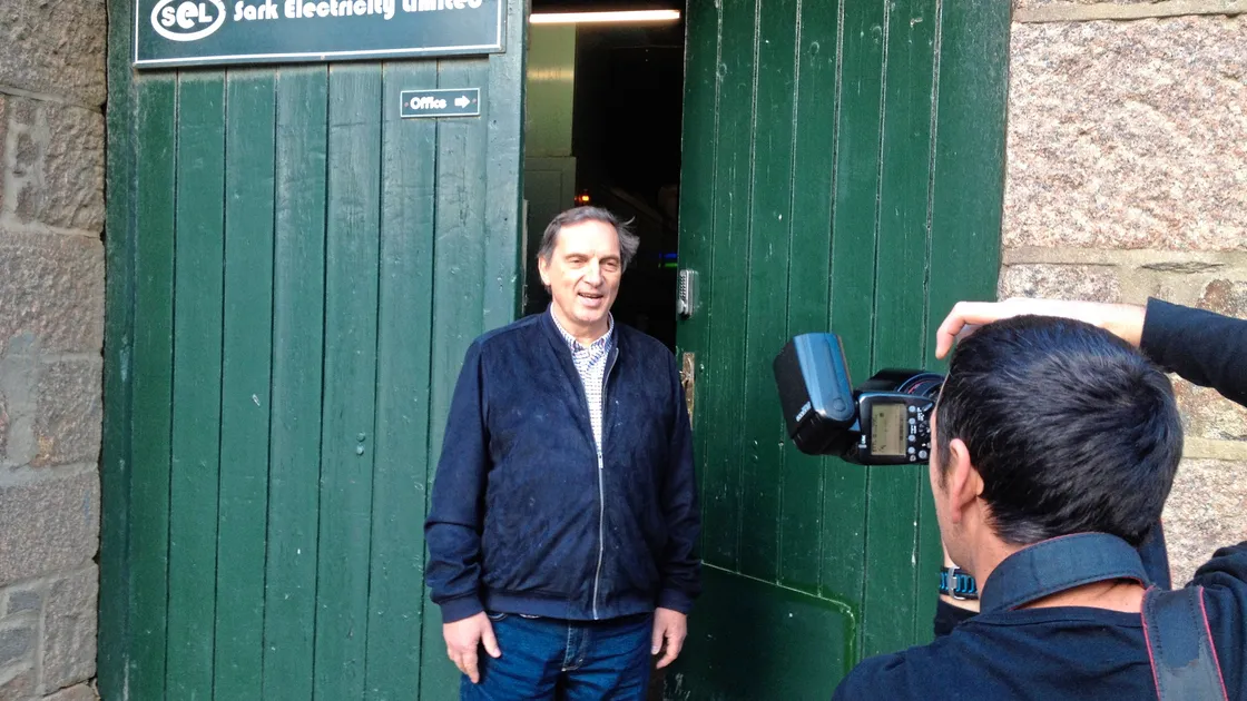 Sark Electricity owner David Gordon-Brown outside his company's office. (23263063)