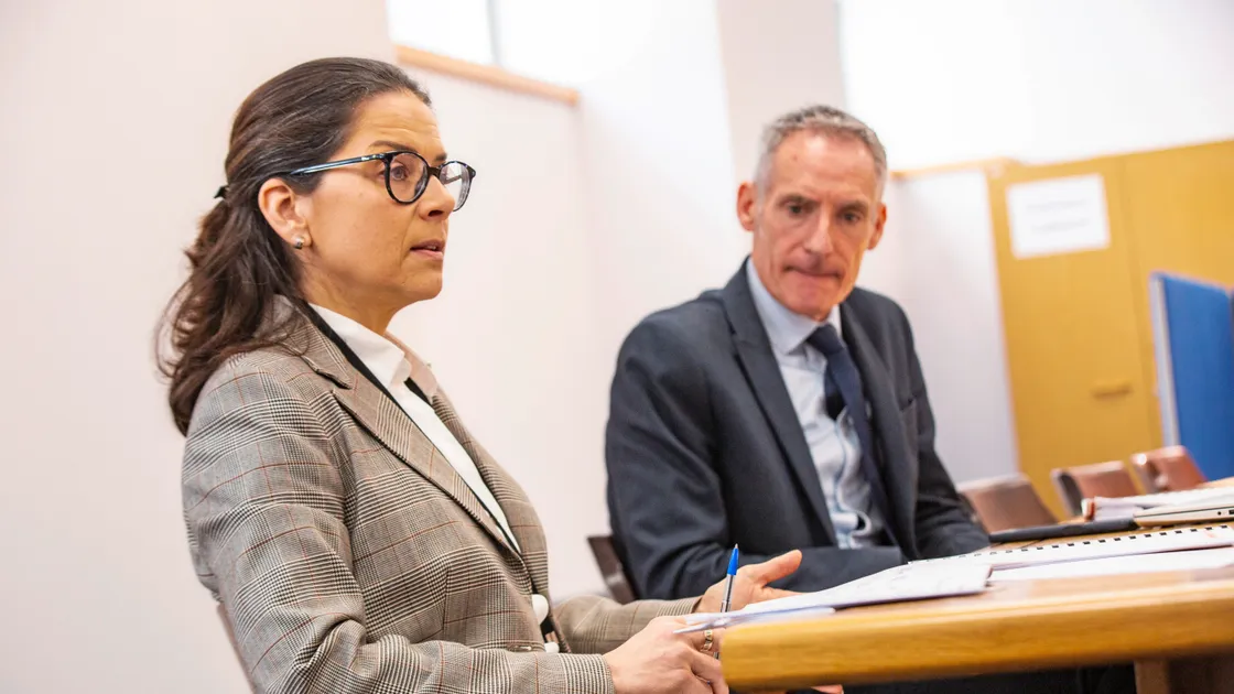 Education Committee president Andrea Dudley-Owen and director of education Nick Hynes have said that the committee's education strategy was driving improvements in local schools. (Picture by Sophie Rabey, 33033774)