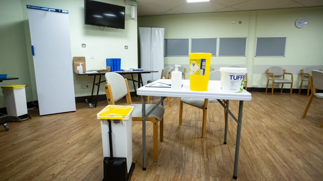 The first dose of the Covid-19 vaccine to be administered on the island. (Picture by Peter Frankland, 29335558)